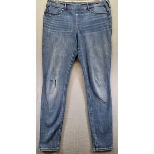 True Religion Jeans Womens Size Large Disco Blue‎ Stretch Denim Distressed Y2K